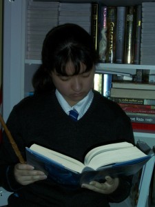 Me reading Harry Potter